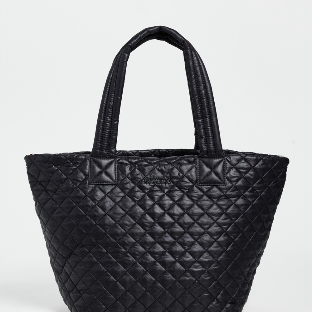 MZ Wallace Medium Sutton Deluxe Quilted Tote in Black Metro Detachable Strap